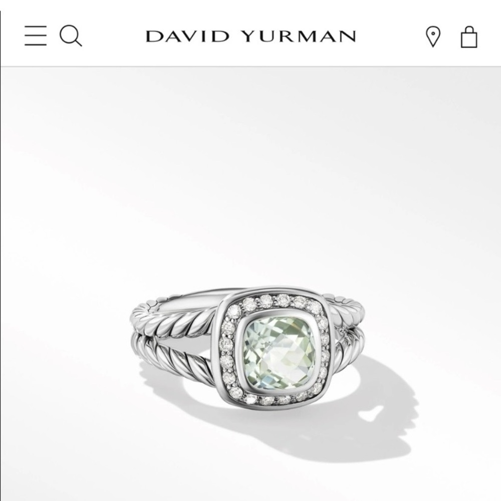David Yurman Petite Albion Ring with Prasiolite and Pave Diamonds. So classic.